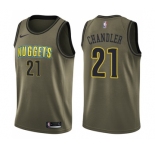 Men's Nike Denver Nuggets #21 Wilson Chandler Swingman Green Salute to Service NBA Jersey