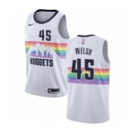 Men's Nike Denver Nuggets #45 Thomas Welsh Authentic White NBA Jersey - City Edition