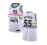 Men's Nike Denver Nuggets #55 Dikembe Mutombo Authentic White NBA Jersey - City Edition