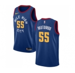 Men's Nike Denver Nuggets #55 Dikembe Mutombo Swingman Light Blue Alternate NBA Jersey Statement Edition
