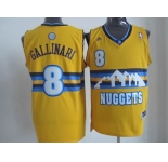 nba denver nuggets #8 gallinari yellow[revolution 30 swingman]