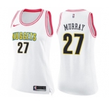 Women's Nike Denver Nuggets #27 Jamal Murray Swingman White Pink Fashion NBA Jersey