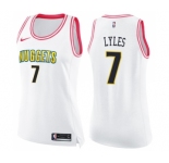 Women's Nike Denver Nuggets #7 Trey Lyles Swingman White Pink Fashion NBA Jersey