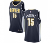 Youth Nike Denver Nuggets #15 Carmelo Anthony Swingman Navy Blue Road NBA Jersey - Icon Edition