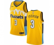 Youth Nike Denver Nuggets #3 Allen Iverson Swingman Gold Alternate NBA Jersey Statement Edition