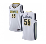 Youth Nike Denver Nuggets #55 Dikembe Mutombo Swingman White NBA Jersey - Association Edition