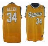 nba seattle supersonics #34 allen yellow
