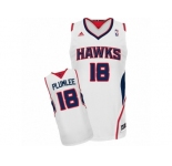 Men Adidas Atlanta Hawks #18 Miles Plumlee Swingman White Home NBA Jersey