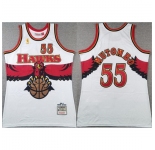 Men Atlanta Hawks #55 Dikembe Mutombo White 1996-97 Throwback Swingman Stitched Jersey