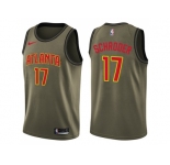 Men Nike Atlanta Hawks #17 Dennis Schroder Green Salute to Service NBA Swingman Jersey