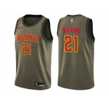 Men Nike Atlanta Hawks #21 Dominique Wilkins Green Salute to Service NBA Swingman Jersey
