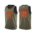 Men Nike Atlanta Hawks #24 Kent Bazemore Green Salute to Service NBA Swingman Jersey