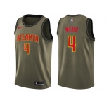 Men Nike Atlanta Hawks #4 Spud Webb Green Salute to Service NBA Swingman Jersey