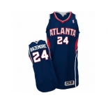 Men's Adidas Atlanta Hawks #24 Kent Bazemore Authentic Navy Blue Road NBA Jersey