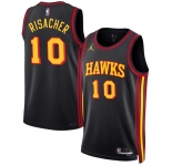 Men's Atlanta Hawks #10 Zaccharie Risacher Black 2024 Draft Statement Edition Stitched Jersey