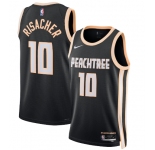 Men's Atlanta Hawks #10 Zaccharie Risacher Black 2025-26 City Edition Swingman Stitched Jersey