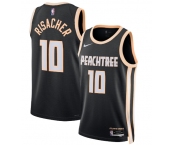 Men's Atlanta Hawks #10 Zaccharie Risacher Black 2025-26 City Edition Swingman Stitched Jersey