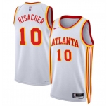 Men's Atlanta Hawks #10 Zaccharie Risacher White 2024 Draft Association Edition Stitched Jersey