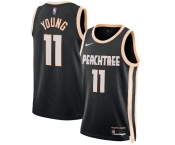 Men's Atlanta Hawks #11 Trae Young Black 2025-26 City Edition Swingman Stitched Jersey