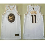 Men's Atlanta Hawks #11 Trae Young White Golden Nike Swingman Stitched NBA Jersey
