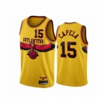Men's Atlanta Hawks #15 Clint Capela 2021-2022 Yellow City Edition Stitched Basketball Jersey