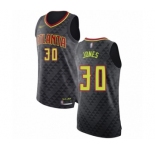 Men's Atlanta Hawks #30 Damian Jones Authentic Black Basketball Jersey - Icon Edition