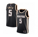 Men's Atlanta Hawks #5 Josh Smith Authentic Black Basketball Jersey - 2019-20 City Edition