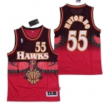 Men's Atlanta Hawks #55 Dikembe Mutombo 1990 Red Hardwood Classics Soul Swingman Throwback Jersey