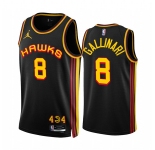 Men's Atlanta Hawks #8 Danilo Gallinari 2022-23 Black Statement Edition Stitched Jersey