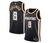 Men's Atlanta Hawks #8 Kristaps Porzingis Black 2025-26 City Edition Swingman Stitched Jersey