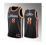 Men's Atlanta Hawks #8 Seth Lundy Black 2023 Draft City Edition Stitched Jersey