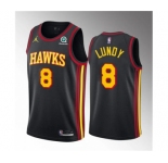 Men's Atlanta Hawks #8 Seth Lundy Black 2023 Draft Statement Edition Stitched Jersey