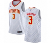 Men's Nike Atlanta Hawks #3 Kevin Huerter Authentic White NBA Jersey - Association Edition