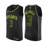 Men's Nike Atlanta Hawks #3 Marco Belinelli Swingman Black NBA Jersey - City Edition