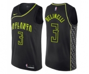 Men's Nike Atlanta Hawks #3 Marco Belinelli Swingman Black NBA Jersey - City Edition