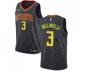 Men's Nike Atlanta Hawks #3 Marco Belinelli Swingman Black Road NBA Jersey - Icon Edition