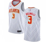 Men's Nike Atlanta Hawks #3 Marco Belinelli Swingman White NBA Jersey - Association Edition