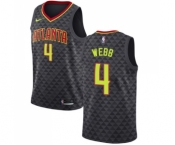 Men's Nike Atlanta Hawks #4 Spud Webb Authentic Black Road NBA Jersey - Icon Edition