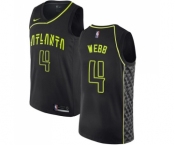 Men's Nike Atlanta Hawks #4 Spud Webb Swingman Black NBA Jersey - City Edition