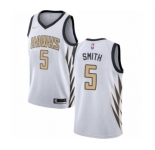 Men's Nike Atlanta Hawks #5 Josh Smith Authentic White NBA Jersey - City Edition