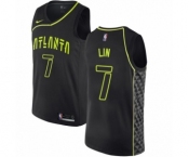 Men's Nike Atlanta Hawks #7 Jeremy Lin Authentic Black NBA Jersey - City Edition