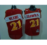 nba atlanta hawks #21 wilkins red