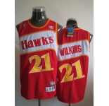 nba atlanta hawks #21 wilkins red(fans editioon)