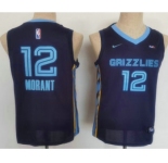 Youth Memphis Grizzlies #12 Ja Morant Black Nike 2021 Stitched Jersey With Sponsor