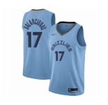 Youth Memphis Grizzlies #17 Jonas Valanciunas Swingman Blue Finished Basketball Jersey Statement Edition