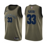 Youth Nike Memphis Grizzlies #33 Marc Gasol Swingman Green Salute to Service NBA Jersey