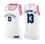 Women's Nike Memphis Grizzlies #13 Jaren Jackson Jr. Swingman White Pink Fashion NBA Jersey