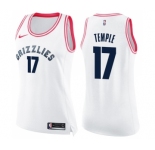 Women's Nike Memphis Grizzlies #17 Garrett Temple Swingman White Pink Fashion NBA Jersey