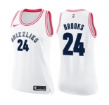 Women's Nike Memphis Grizzlies #24 Dillon Brooks Swingman White Pink Fashion NBA Jersey