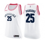 Women's Nike Memphis Grizzlies #25 Chandler Parsons Swingman White Pink Fashion NBA Jersey